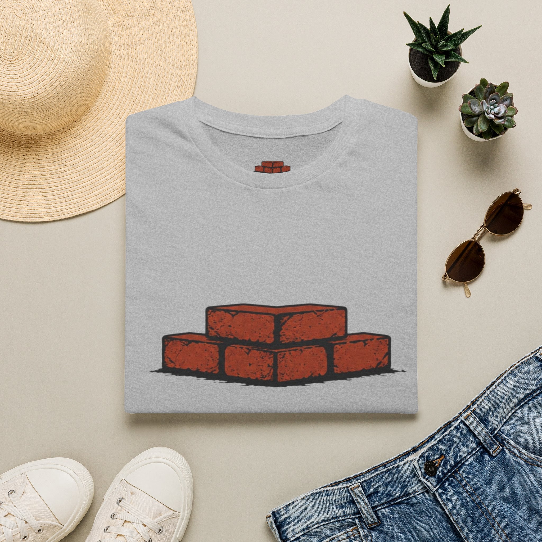 Brick Stack T-Shirt — (BRICK FRONT - MOTTO BACK)