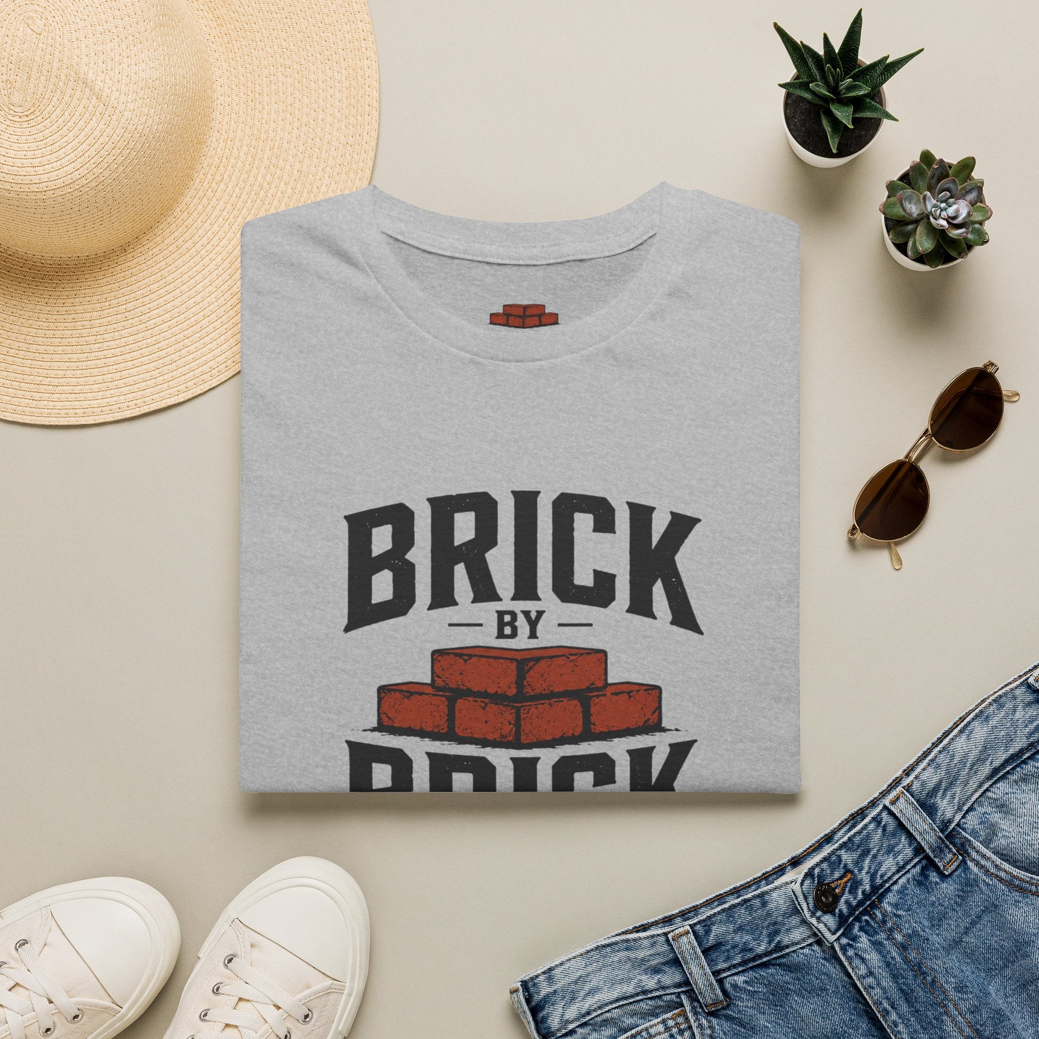 Brick by Brick T-Shirt — Motivational Construction Graphic Tee