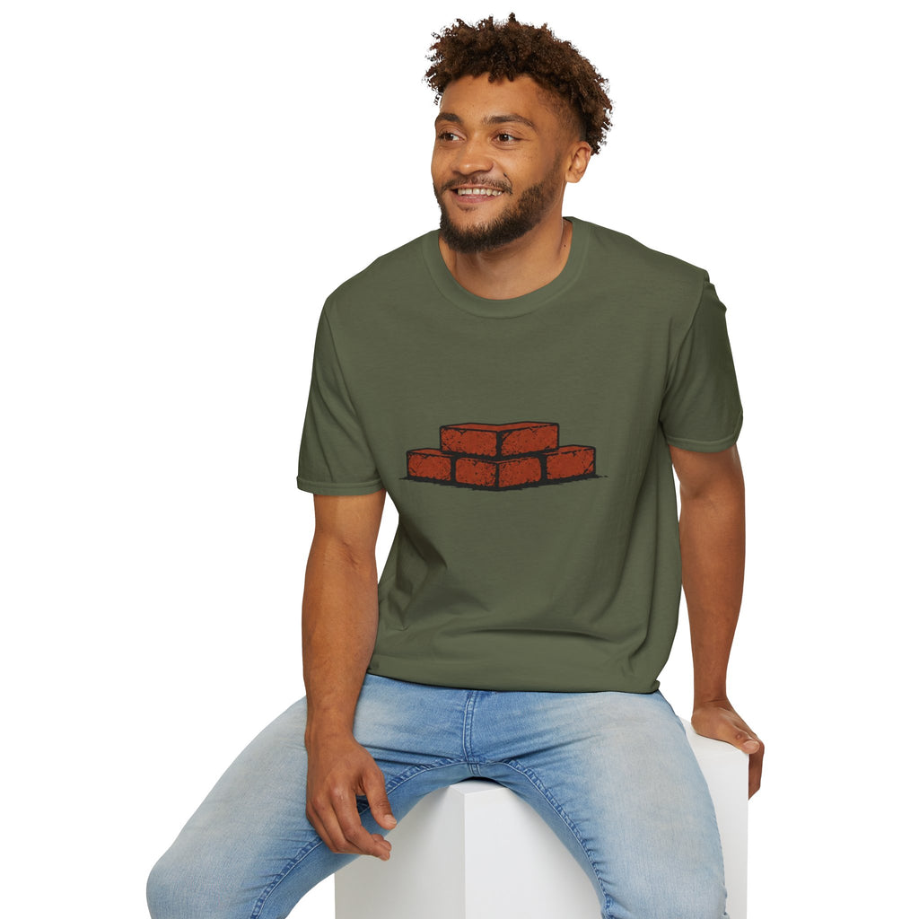 Brick Stack T-Shirt — (BRICK FRONT - MOTTO BACK)