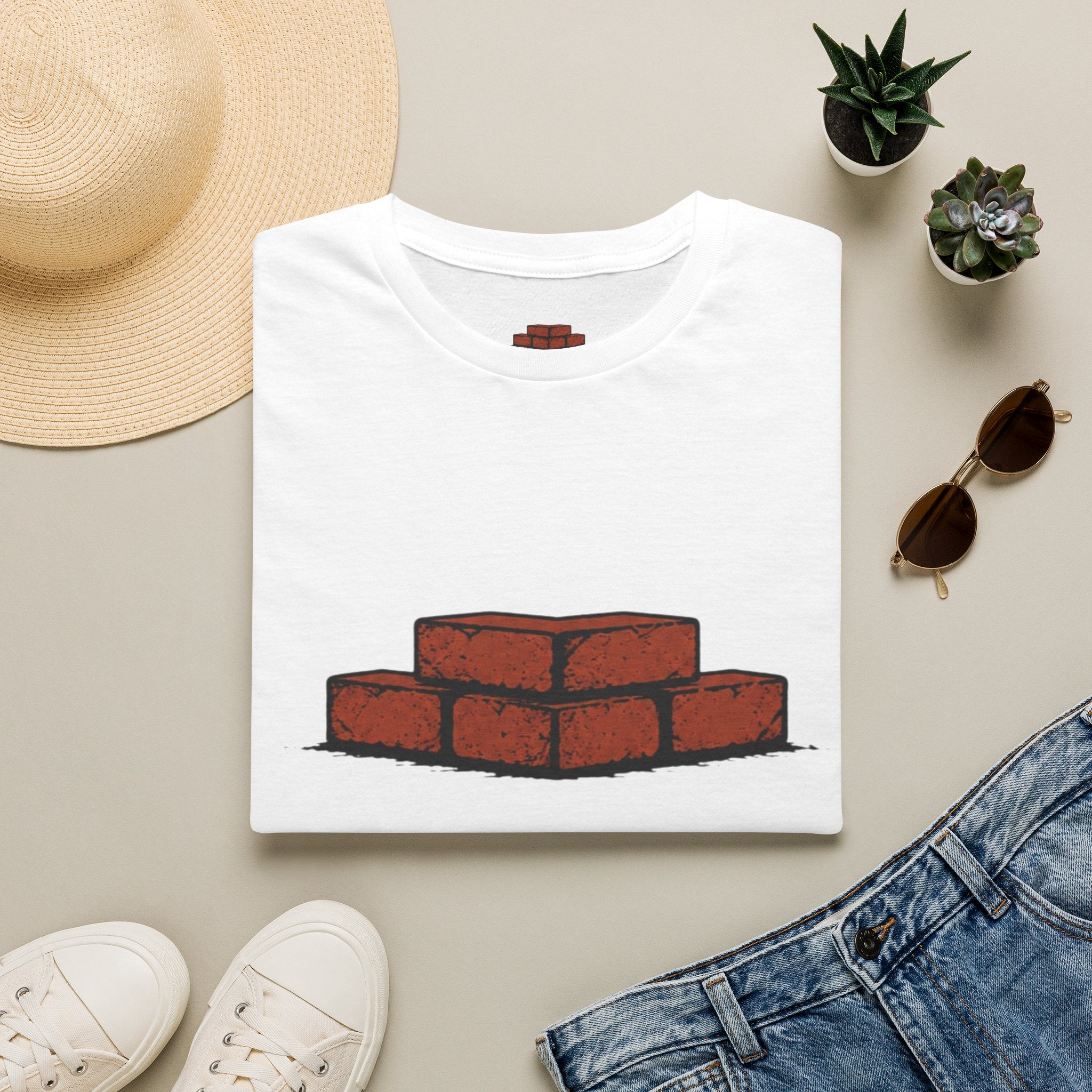 Brick Stack T-Shirt — (BRICK FRONT - MOTTO BACK)