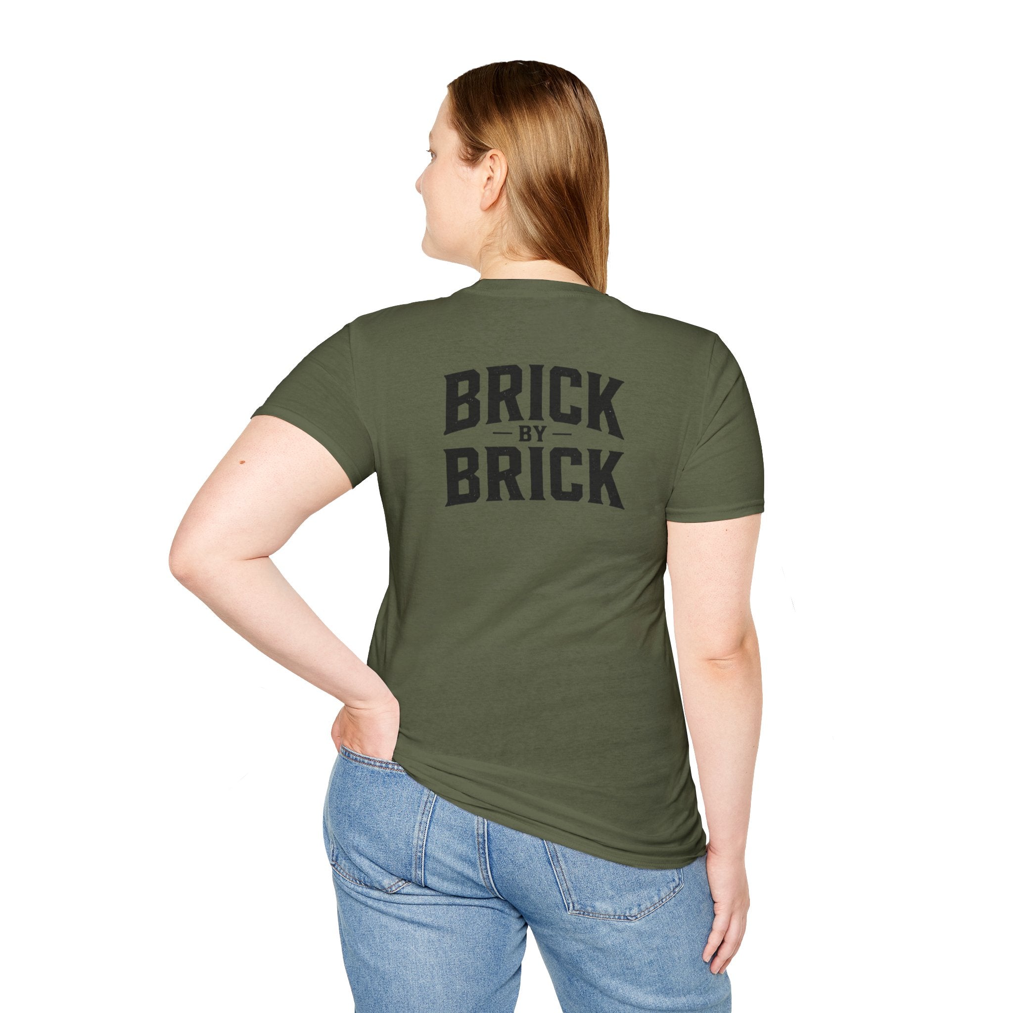 Brick Stack T-Shirt — (BRICK FRONT - MOTTO BACK)