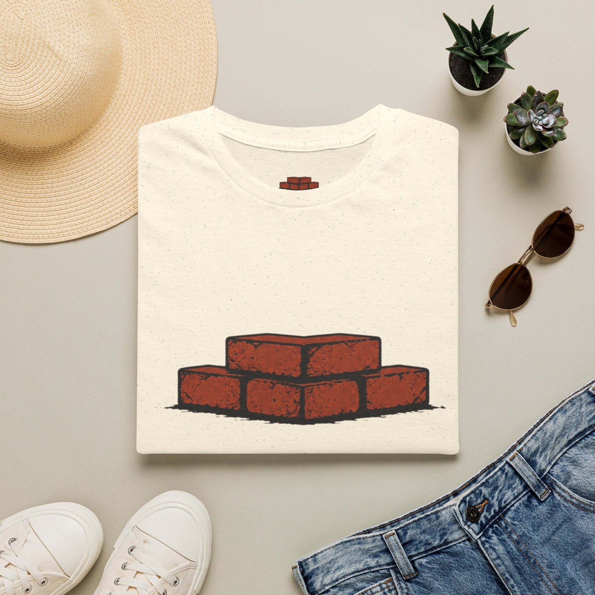 Brick Stack T-Shirt — (BRICK FRONT - MOTTO BACK)
