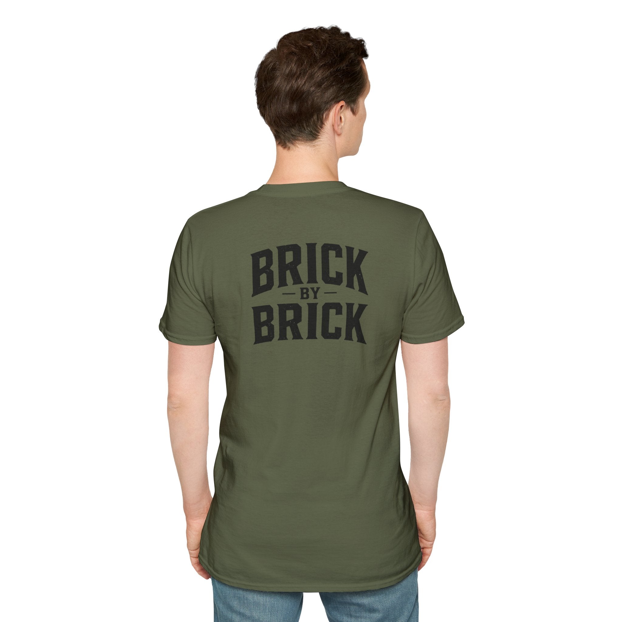 Brick Stack T-Shirt — (BRICK FRONT - MOTTO BACK)
